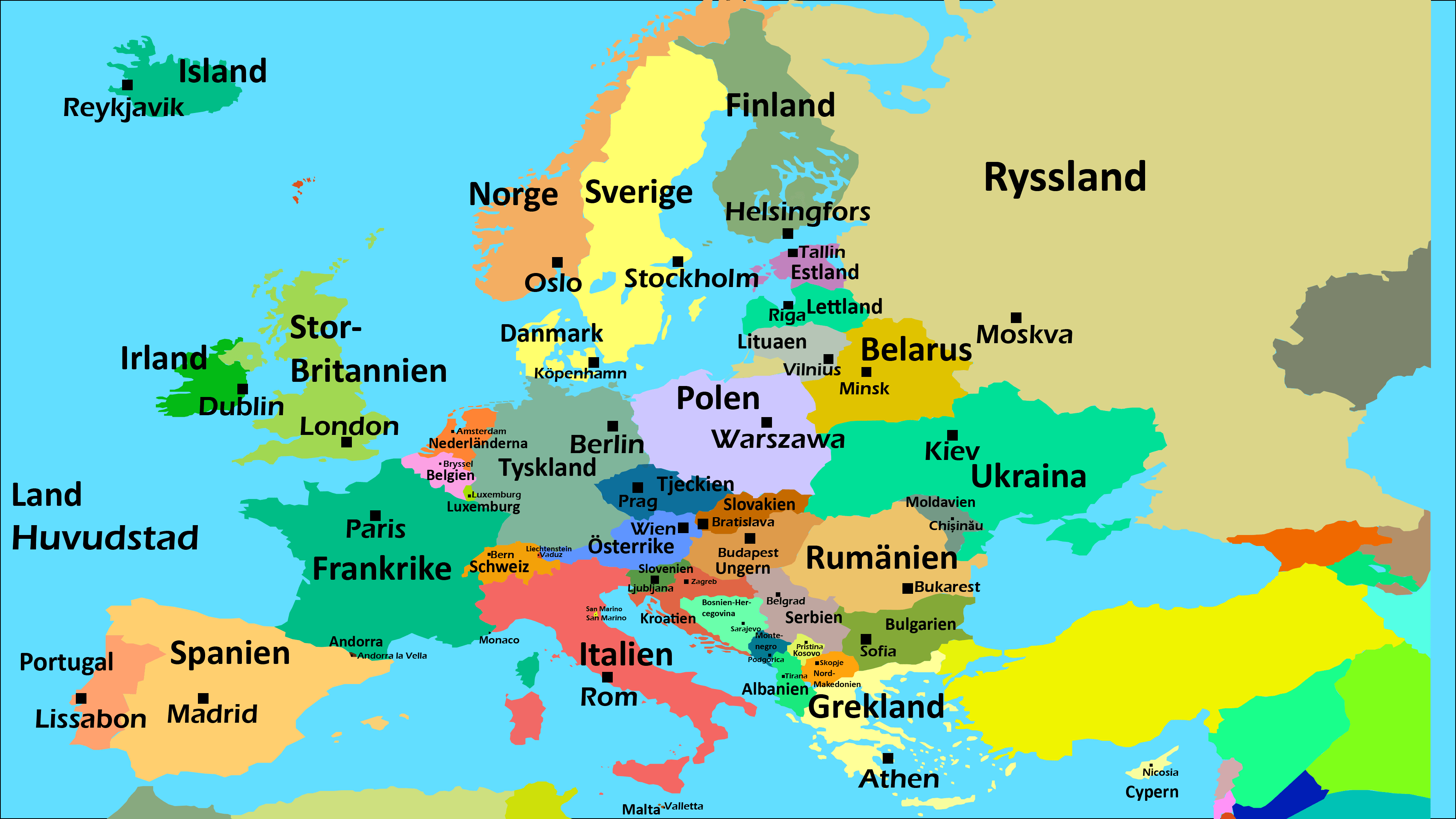 Karta över Europas länder och huvudstäder - Allt om ditt Resmål