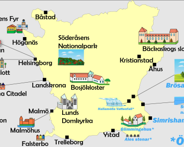 Karta över sevärdheter i Skåne