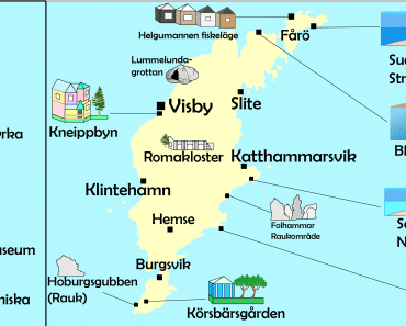 Karta över sevärdheter på Gotland