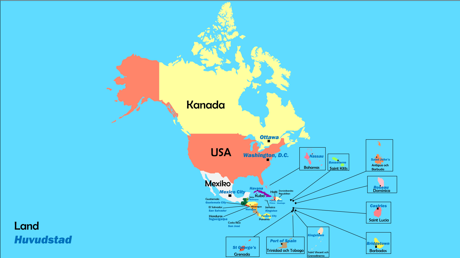 Karta ver L nder Och Huvudst der I Nord Och Centralamerika Allt Om karta-ver-l-nder-och-huvudst-der-i-nord-och-centralamerika-allt-om
